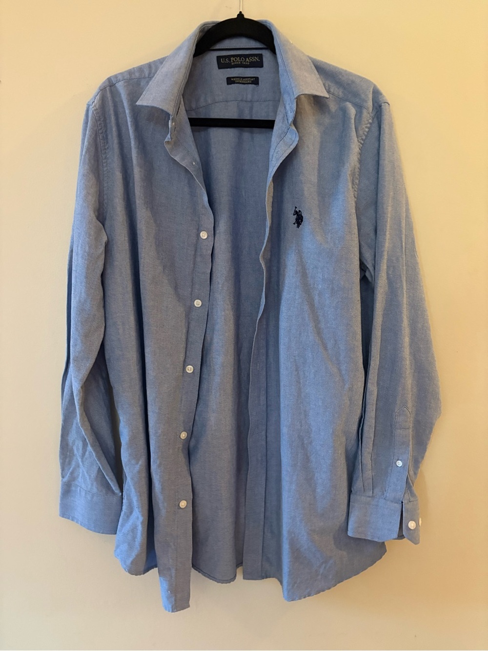 U.S. Polo Assn. Light Blue Long Sleeve Button Down Dress Shirt, Neck 16, 34-35 - Picture 2 of 11